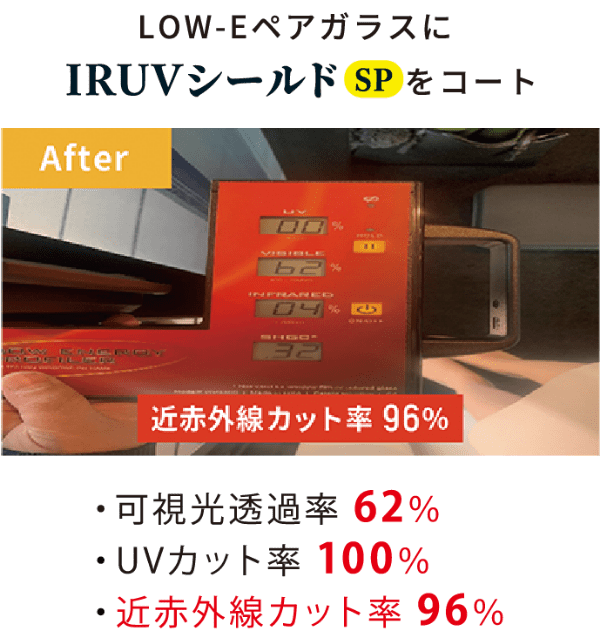 LOW-EペアガラスにIRUVSPをコート